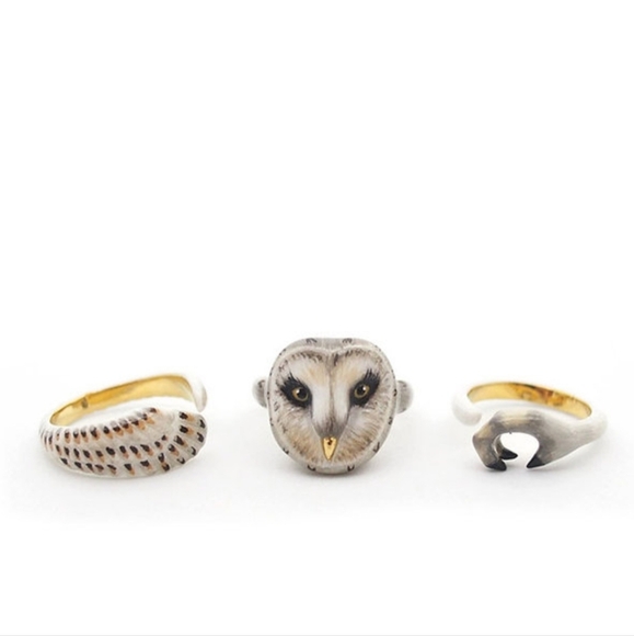 Mary Lou Jewelry - Three Piece Owl Ring